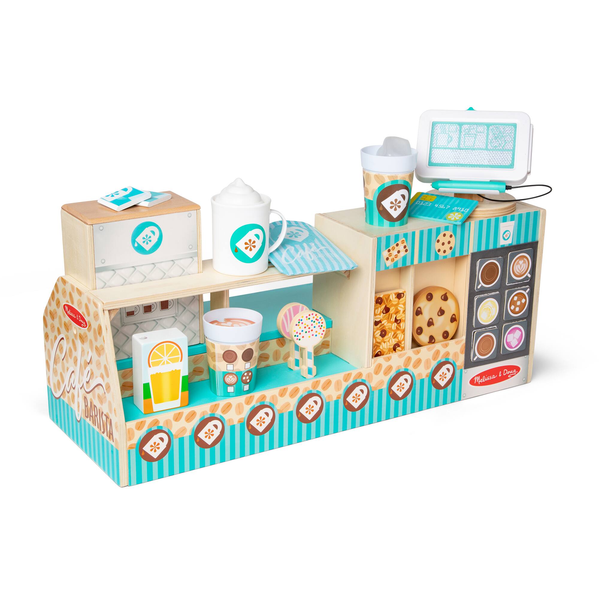 Melissa & Doug® Wooden Café Barista Coffee Shop Play Set